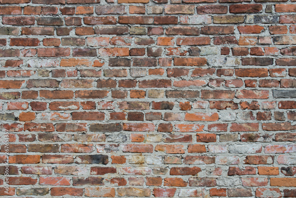 Naklejka premium old red brick wall background texture