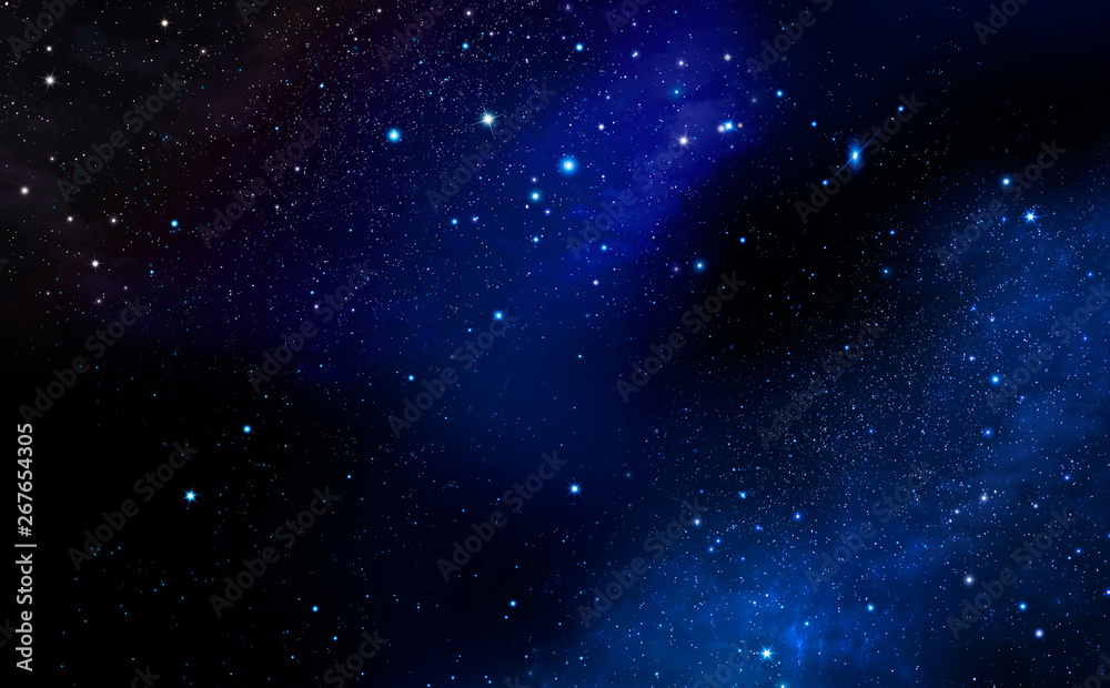 abstract space background with nebula and stars. Starry night  sky