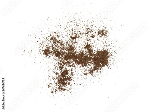 Coffee powder isolated of white background.