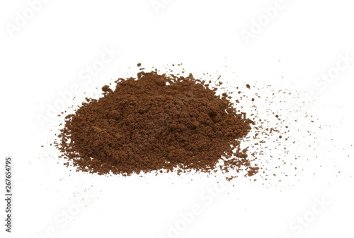 Coffee powder isolated of white background.