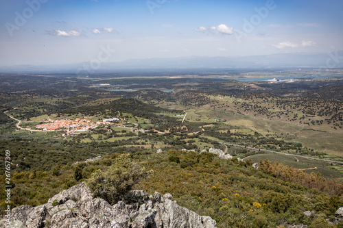 Obraz na płótnie pamoramic view of extremadura dehesa w salonie