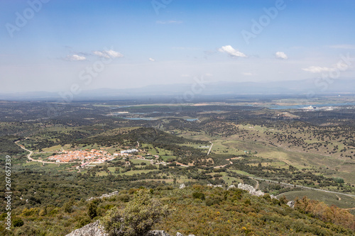 Obraz na płótnie pamoramic view of extremadura dehesa w salonie