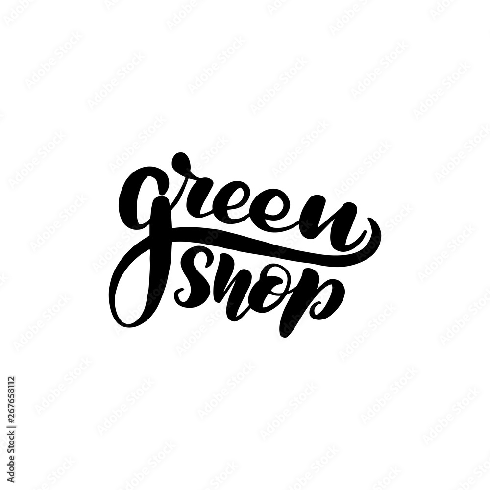 lettering green shop