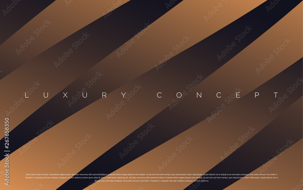 Obraz premium Black premium background with luxury dark gold bullion and golden line. Rich background for poster premium design. - Vector