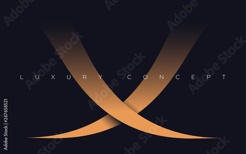 Black premium background with luxury dark gold bullion and golden line. Rich background for poster premium design. - Vector