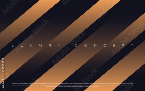 Black premium background with luxury dark gold bullion and golden line. Rich background for poster premium design. - Vector