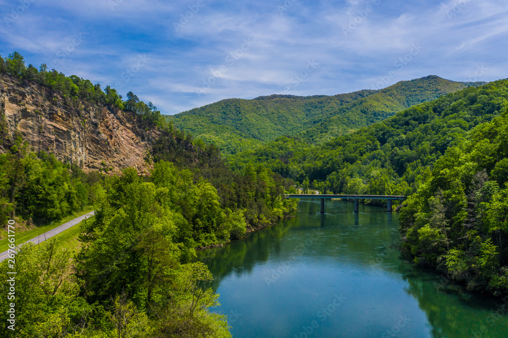 Mountain and river landscape