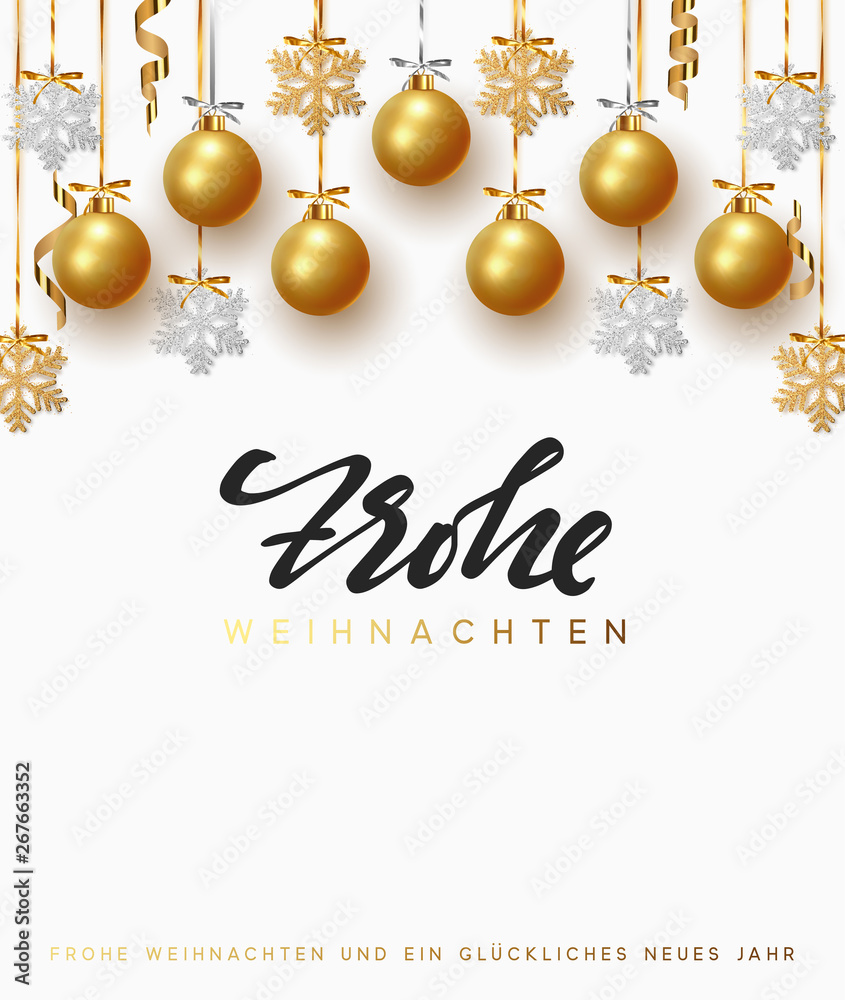 German Text Frohe Weihnachten Merry Christmas And Happy New Year Stock Vector Adobe Stock