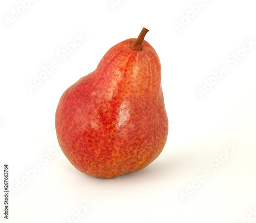The fruit is ripe fragrant appetizing ripe red-yellow from the sun sweet pear
