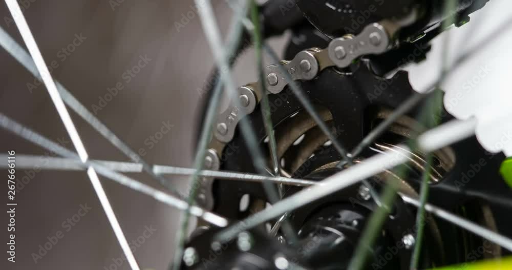 Lubrication of the Bicycle Mechanism. The bicycle chain rotates the