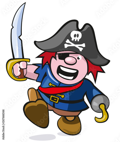 niedliche Piratenfigur mit Säbel 