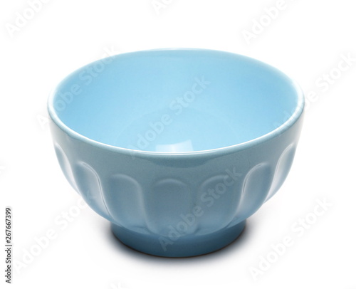 Blue porcelain bowl, dish isolated on white background