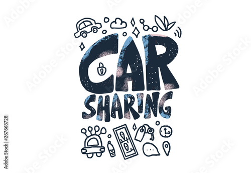 Car sharing concept. Vector illustration.