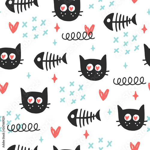 Seamless summer doodle pattern © qilli