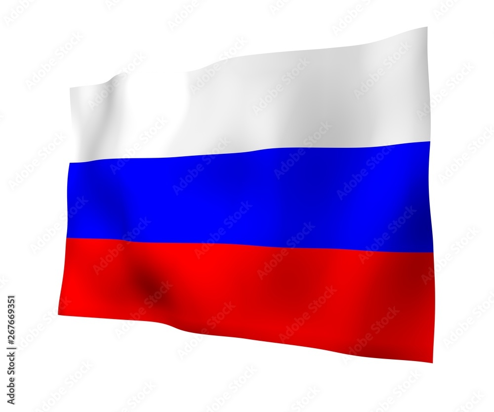 Waving flag of the Russian Federation. The National. State symbol of the Russia. 3D illustration Waving flag of the Russian Federation. The National. State symbol of the Russia. 3D illustration