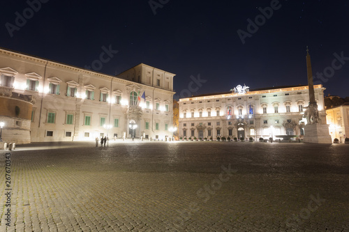 Quirinal Palace night view, Rome, Italy