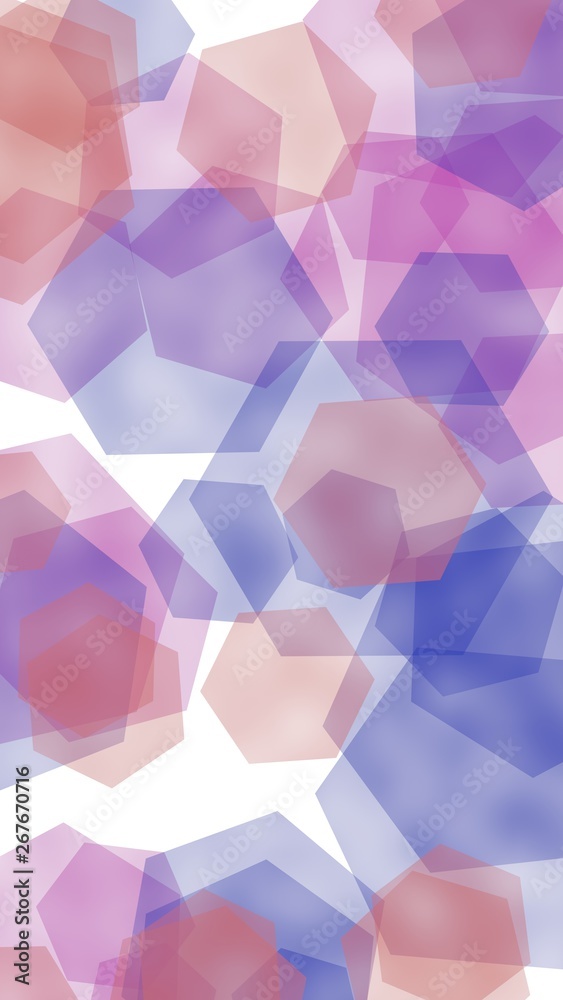 Multicolored translucent hexagons on white background. Vertical image orientation. 3D illustration Multicolored translucent hexagons on white background. Vertical image orientation. 3D illustration
