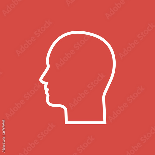 head profile icon vector