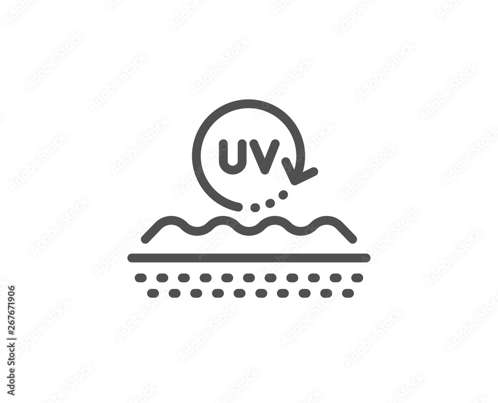 Uv protection cream line icon. Skin care sign. Cosmetic lotion symbol. Quality design element. Linear style uv protection icon. Editable stroke. Vector Uv protection cream line icon. Skin care sign. Cosmetic lotion symbol. Quality design element. Linear style uv protection icon. Editable stroke. Vector