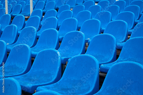 Bright chairs in the stadium arena