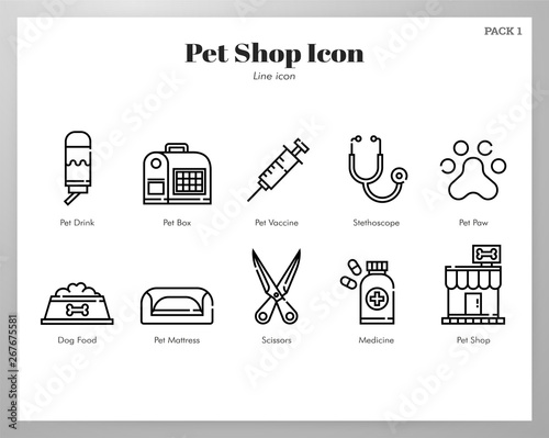 Pet shop icon Line pack