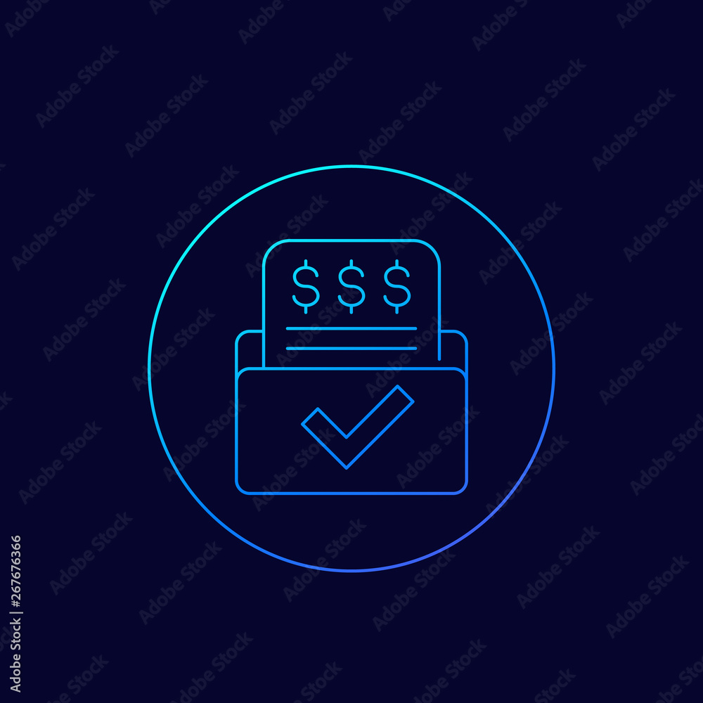 Invoice, bill form, payments icon, linear Invoice, bill form, payments icon, linear