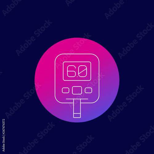 glucometer icon, glucose meter line vector