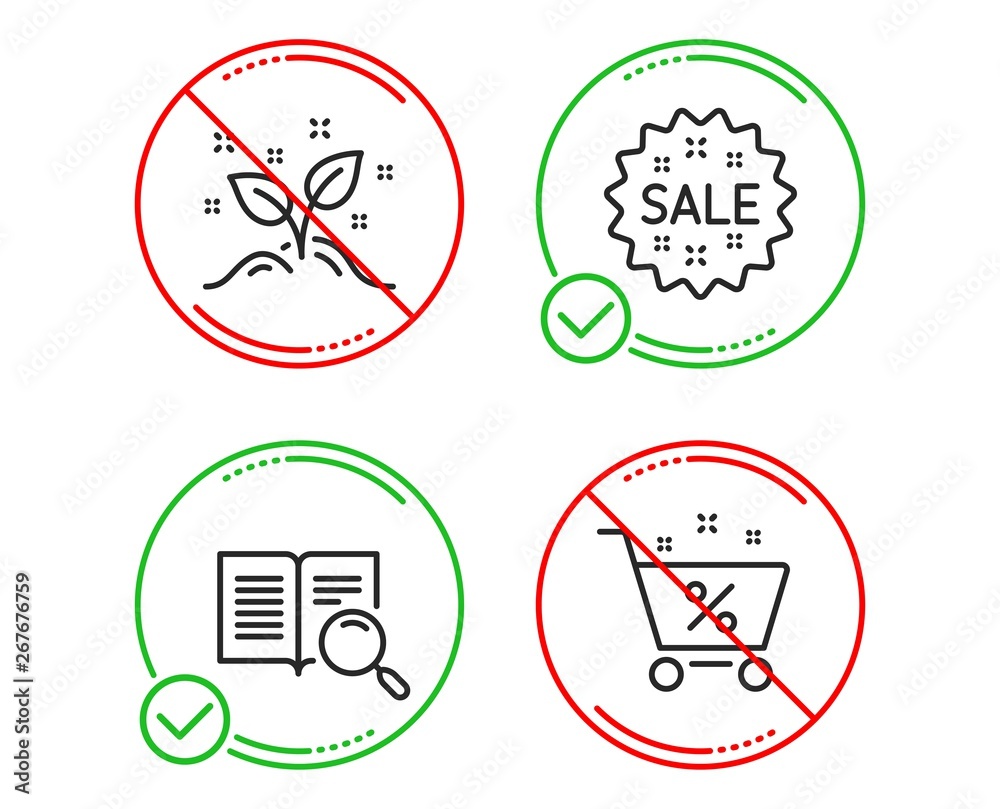 Do or Stop. Sale, Search text and Startup concept icons simple set. Loan percent sign. Shopping star, Open book, Launch project. Shopping cart. Line sale do icon. Prohibited ban stop. Good or bad Do or Stop. Sale, Search text and Startup concept icons simple set. Loan percent sign. Shopping star, Open book, Launch project. Shopping cart. Line sale do icon. Prohibited ban stop. Good or bad