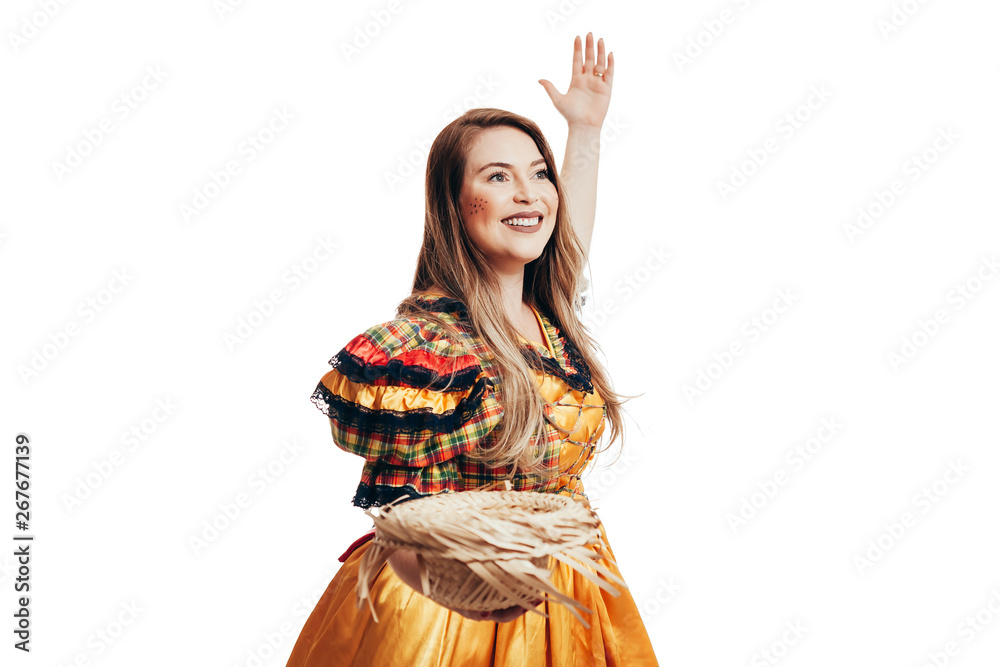 Brazilian woman wearing typical clothes for the Festa Junina - June festival Brazilian woman wearing typical clothes for the Festa Junina - June festival