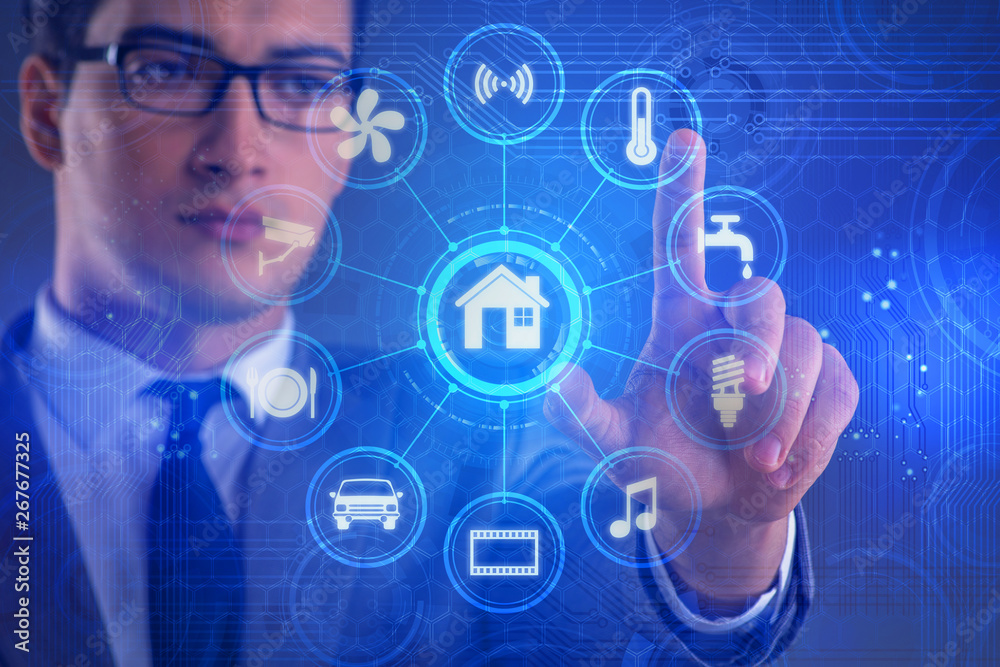 Smart home concept with devices and appliances Smart home concept with devices and appliances