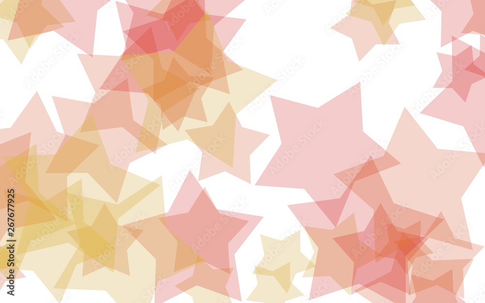Multicolored translucent stars on a white background. Yellow tones. 3D illustration Multicolored translucent stars on a white background. Yellow tones. 3D illustration