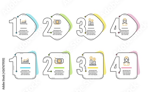 Ab testing, Graph and Gpu icons simple set. Hospital nurse sign. Test chart, Presentation diagram, Graphic card. Medical assistant. Science set. Infographic timeline. Line ab testing icon. Vector