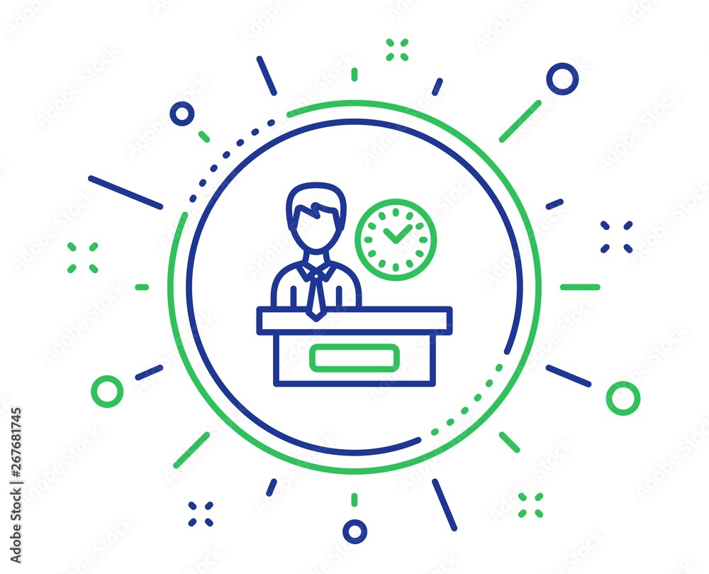 Presentation time line icon. Watch sign. Quality design elements. Technology presentation time button. Editable stroke. Vector Presentation time line icon. Watch sign. Quality design elements. Technology presentation time button. Editable stroke. Vector