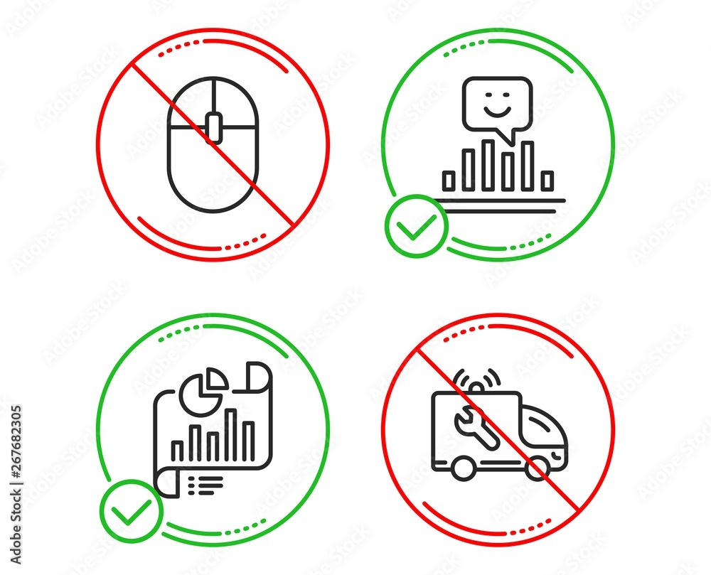 Do or Stop. Report document, Computer mouse and Smile icons simple set. Car service sign. Growth chart, Pc equipment, Positive feedback. Repair service. Technology set. Line report document do icon Do or Stop. Report document, Computer mouse and Smile icons simple set. Car service sign. Growth chart, Pc equipment, Positive feedback. Repair service. Technology set. Line report document do icon