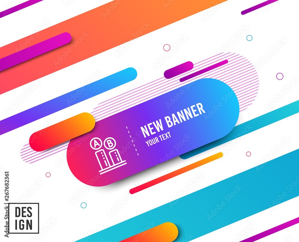 Ab testing line icon. Ui test chart sign. Diagonal abstract banner. Linear ab testing icon. Geometric line shapes. Vector Ab testing line icon. Ui test chart sign. Diagonal abstract banner. Linear ab testing icon. Geometric line shapes. Vector