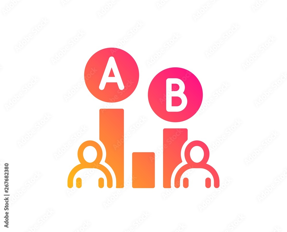 Ab testing icon. Ui test chart sign. Classic flat style. Gradient ab testing icon. Vector Ab testing icon. Ui test chart sign. Classic flat style. Gradient ab testing icon. Vector