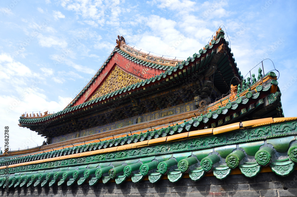 Chongmo Pavilion in the Shenyang Imperial Palace (Mukden Palace), Shenyang, Liaoning Province, China. Shenyang Imperial Palace is UNESCO world heritage site built in 400 years ago.