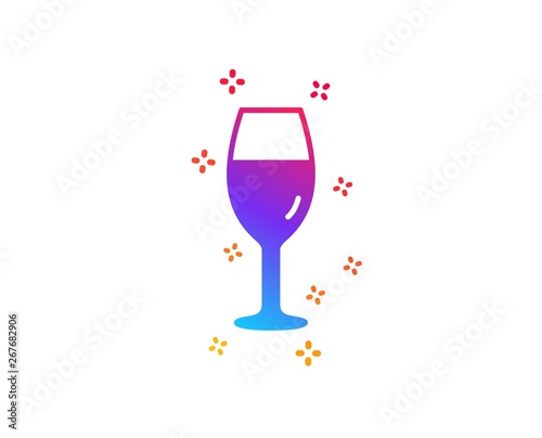 Wine glass icon. Burgundy glass sign. Dynamic shapes. Gradient design wineglass icon. Classic style. Vector