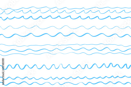 Abstract wavy wallpaper of the surface. Waved nautical background. Colored pattern with lines and waves. Sea dinamic texture. Doodle for design photo