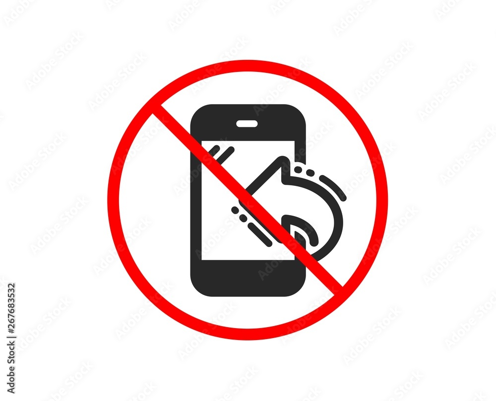 No or Stop. Call center service icon. Incoming phone call sign ...