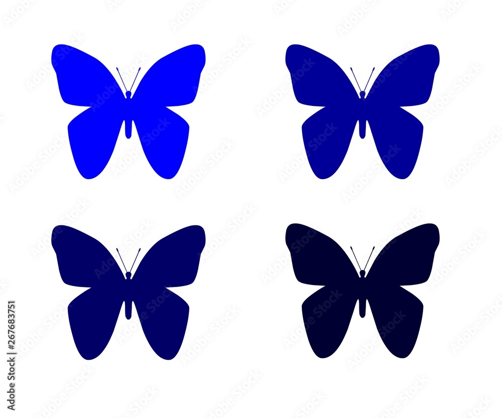 set of colorful butterflies set of colorful butterflies