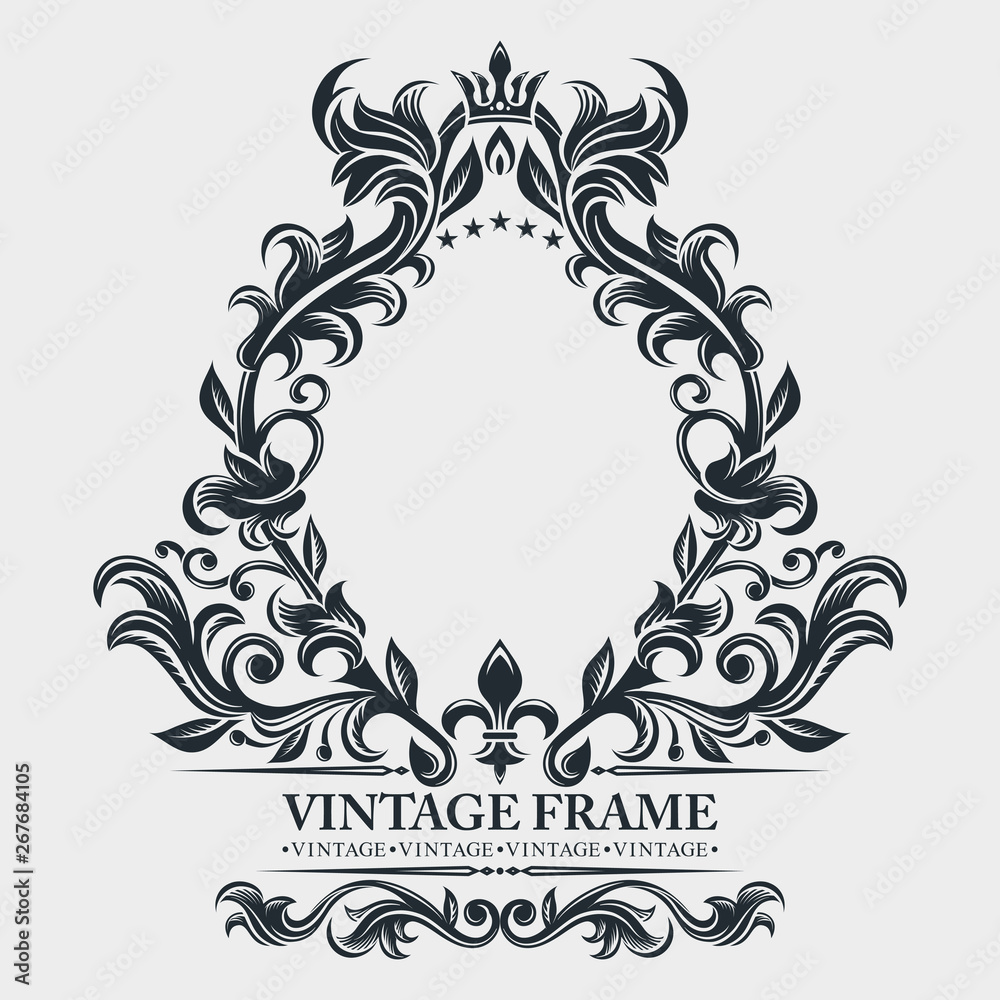 Luxury vintage wedding invitation vector cards with logo monograms and  ornate frame. Classic monogram luxury label on invitation poster  illustration Stock Vector Image & Art - Alamy