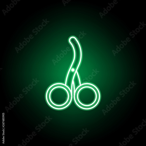 Medical, forceps icon in neon style. Element of medicine illustration. Signs and symbols icon can be used for web, logo, mobile app, UI, UX