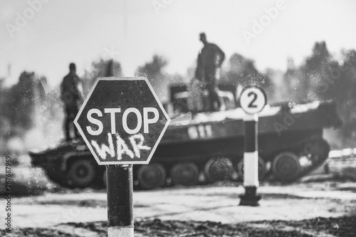 Obraz na plátně Creative Badge - Stop Wars