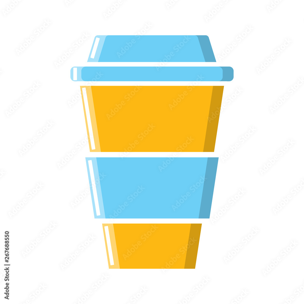 A glass of strong invigorating fragrant quick coffee in a cardboard takeaway cup icon on a white background. Vector illustration A glass of strong invigorating fragrant quick coffee in a cardboard takeaway cup icon on a white background. Vector illustration