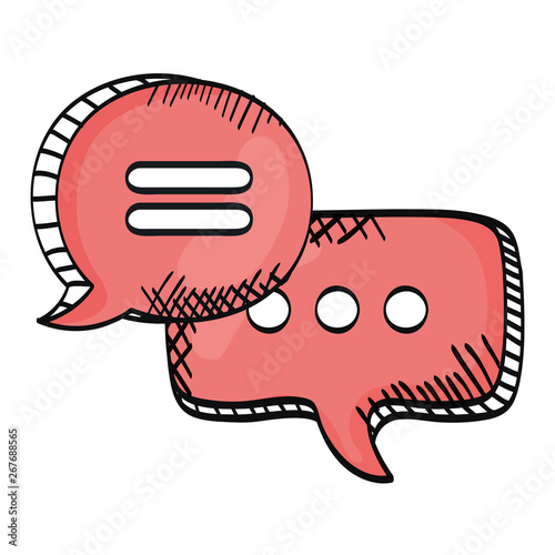 speech bubbles messages with relief drawing