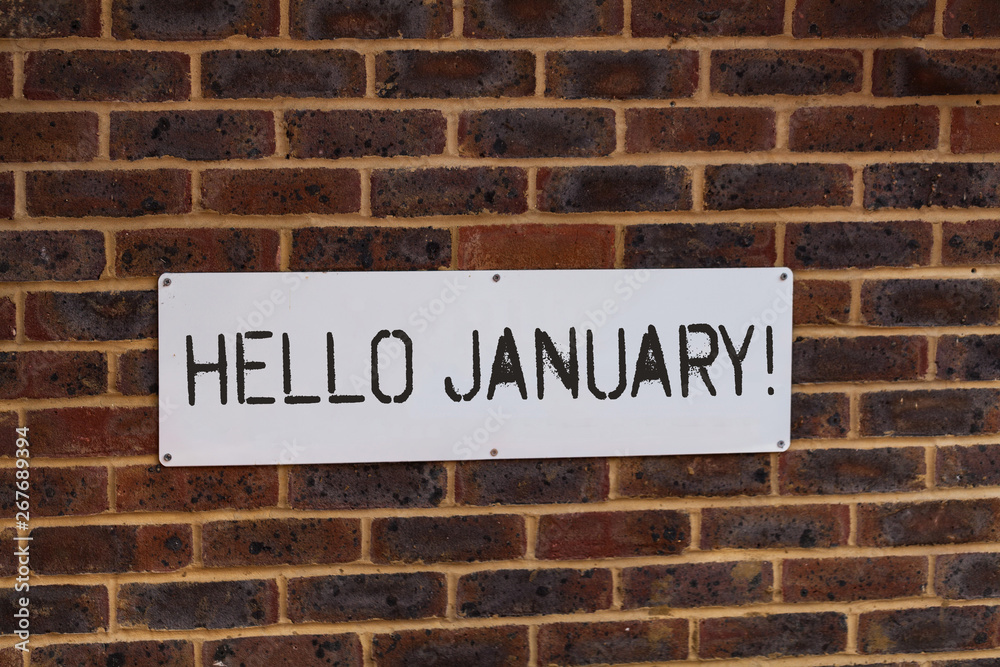 Word writing text Hello January. Business photo showcasing a greeting or warm welcome to the first month of the year Word writing text Hello January. Business photo showcasing a greeting or warm welcome to the first month of the year