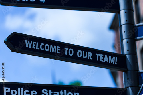 Handwriting text writing Welcome To Our Team. Conceptual photo introducing another demonstrating to your team mates