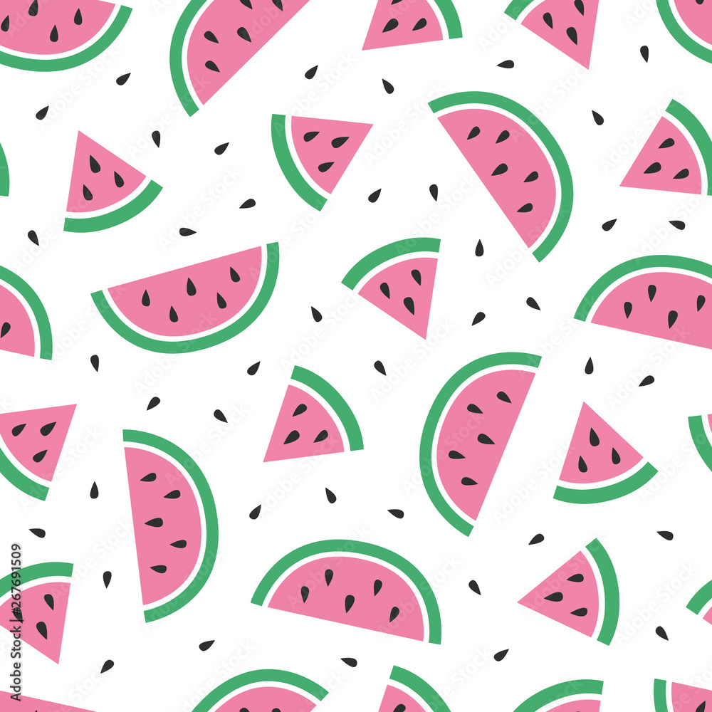 Watermelon background. Summer fruit illustration. Vector seamless pattern. Watermelon background. Summer fruit illustration. Vector seamless pattern.