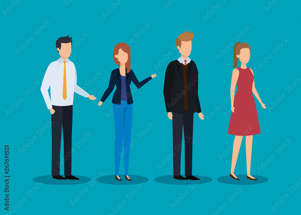 businessmen and businesswomen with elegant clothes and hairstyle businessmen and businesswomen with elegant clothes and hairstyle